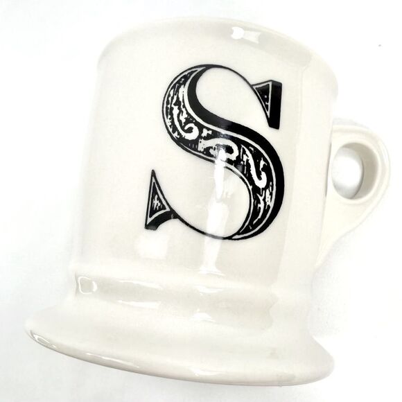 Anthropologie White Monogram S Pedestal Mug - Picture 4 of 12